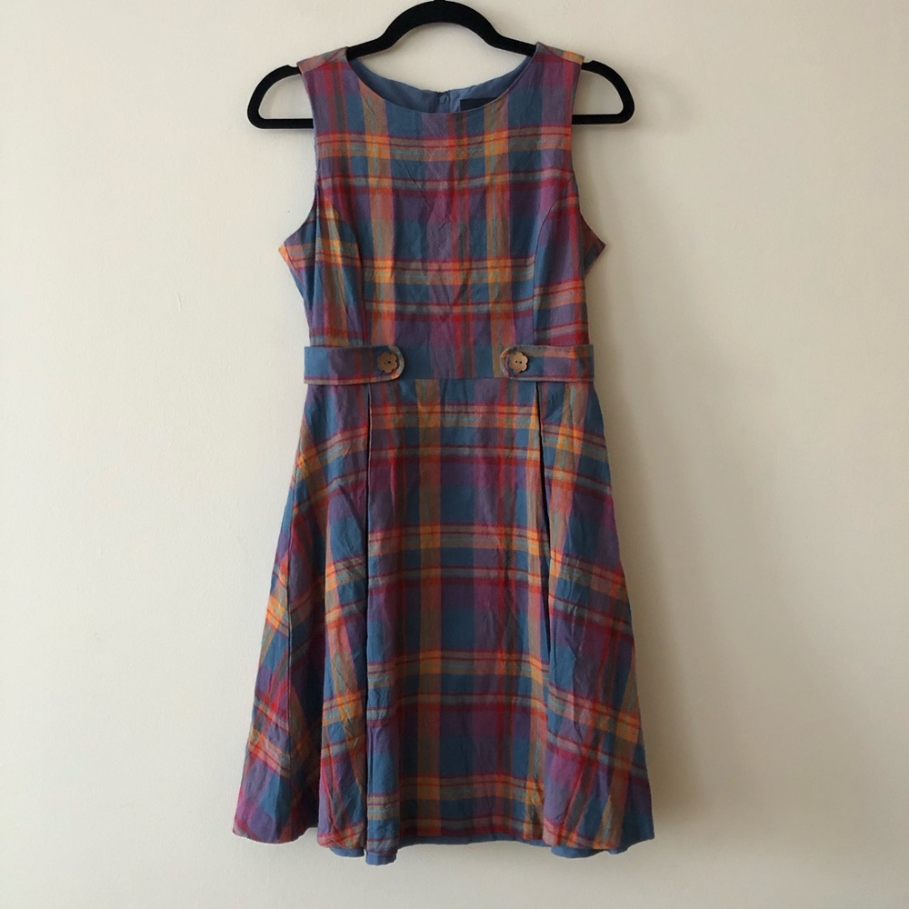 Modcloth Something Sixties Plaid A-Line Dress